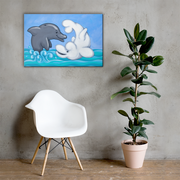 Little Wing meets Dani the Dolphin - Wrapped Print Canvas - Buzzardtown Books