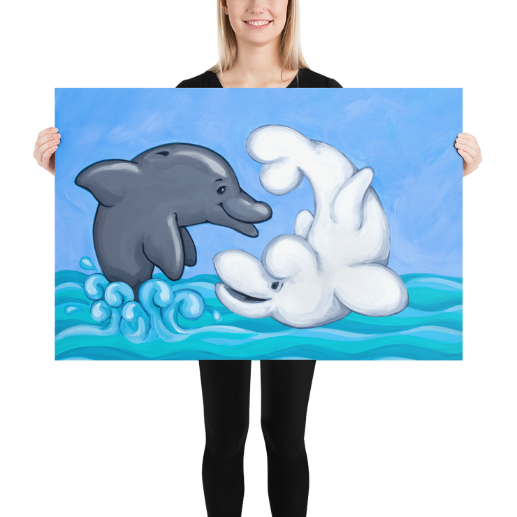 Little Wing meets Dani the Dolphin - Printed Paper Poster - Buzzardtown Books